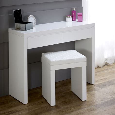 Modern White High Gloss Dressing Table - LilyDraper