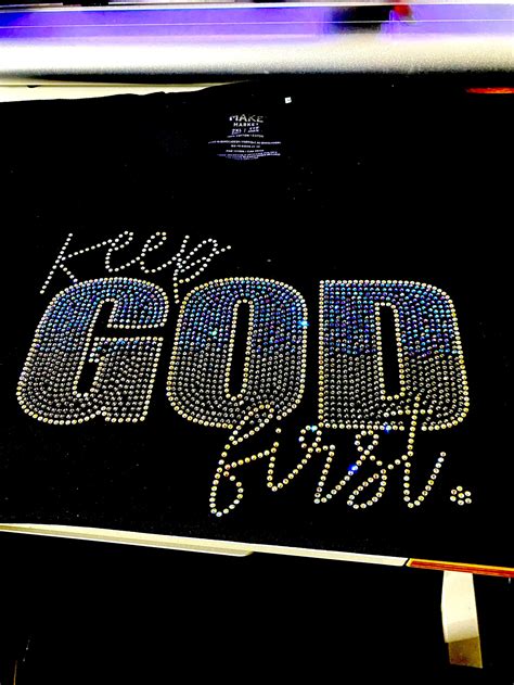 Keep God First Digital Rhinestone Template Ss10 Hotfix Rhinestones SVG ...