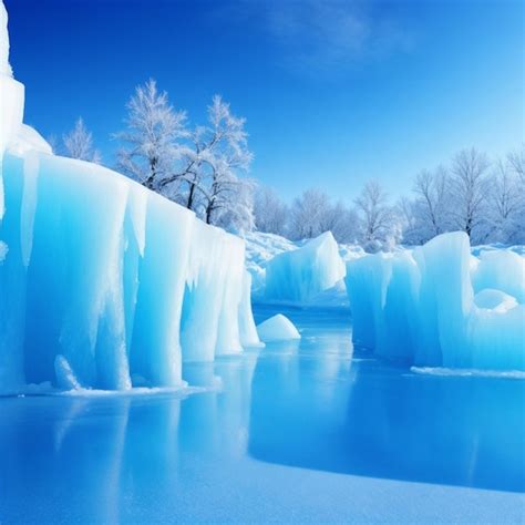 Premium AI Image | frozen lake background