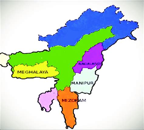 North East India Map With States