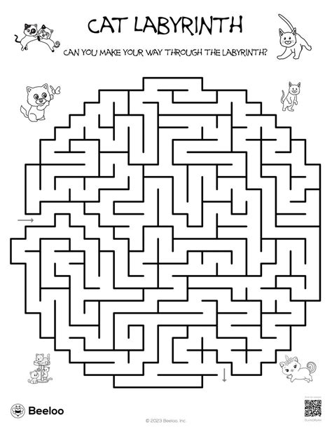 Cat-themed Mazes • Beeloo Printable Crafts and Activities for Kids