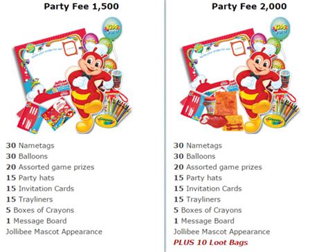 2017 Jollibee Party Packages!