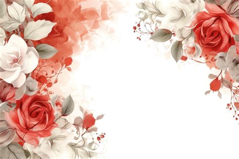 A floral design with red and white flowers on a white background ...