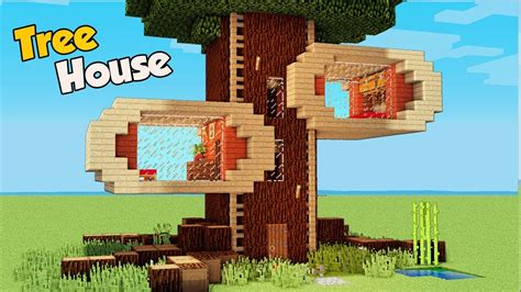 Minecraft: How To Build A 4 Players Tree House Tutorial (Easy) - YouTube