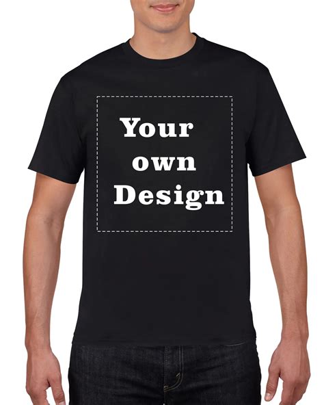 Customized black Men's T shirt Print Your Own Design High Quality Fast ...