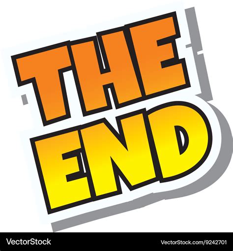 Cartoon comic text the end Royalty Free Vector Image