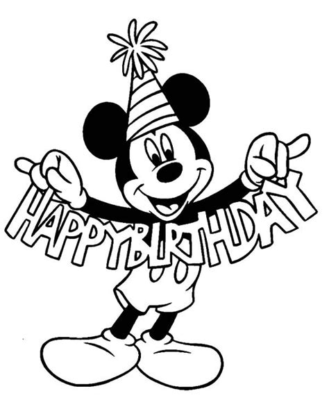 Mickey Mouse Happy Birthday Coloring Pages : Best Place to Color ...