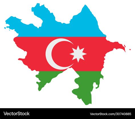 Flag in map azerbaijan Royalty Free Vector Image