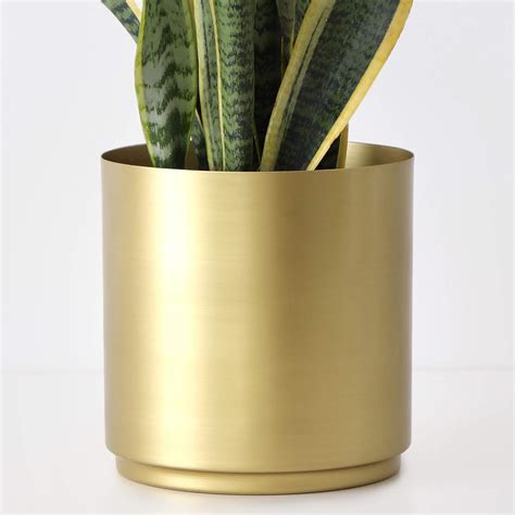 Large Brass Metal Planters - Set of Two Flower Pots | Modern Gold ...