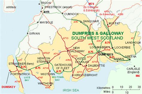 Map of Dumfries and Galloway Province Area