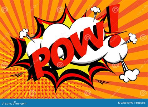 POW Comic Lettering Vector Cartoon Illustration in Retro Pop Art Style ...