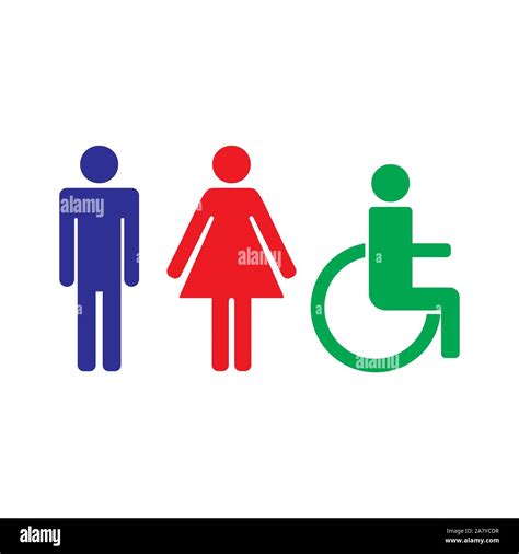 Man, lady and disabled toilet sign, Vector illustration Stock Vector ...