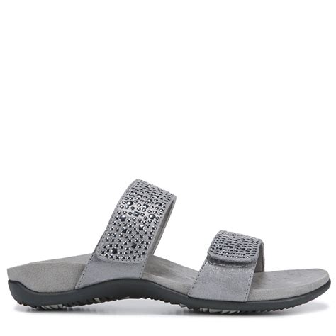 Vionic Leather Samoa Medium/wide Sandals in Pewter (Gray) - Lyst