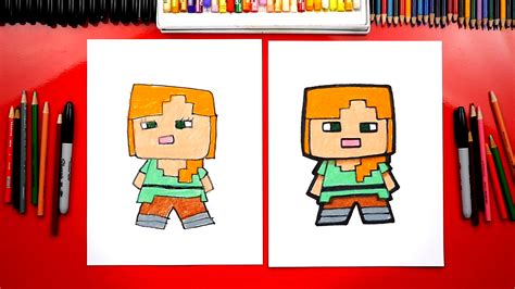 How To Draw Alex From Minecraft - Art For Kids Hub