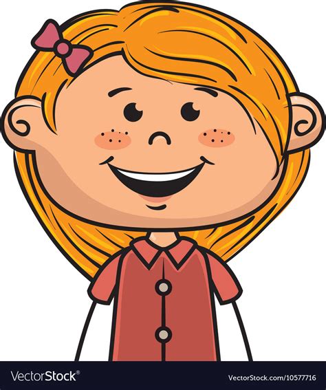 Girl kid cartoon smiling Royalty Free Vector Image