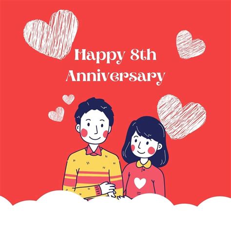 Happy 8th Anniversary Cards for Free