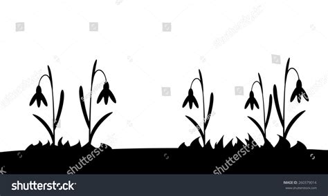 Seamless Silhouette Grass Flowers Vector Illustration Stock Vector ...