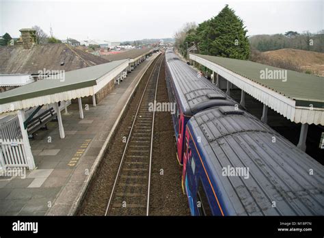 Cornwall, England, January 2018, views of Train stations in Cornwall ...