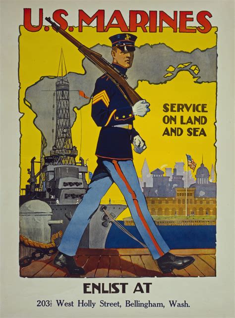 Vintage US Marines Poster Free Stock Photo - Public Domain Pictures