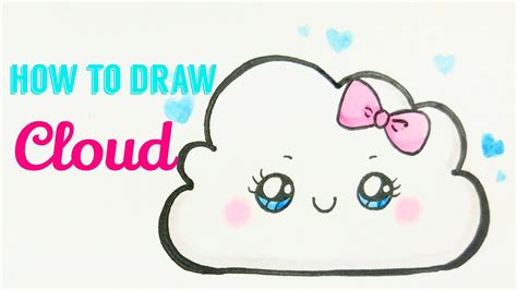 HOW TO DRAW CLOUD ☁️ | Easy & Cute Cloud Drawing Tutorial For Beginner ...