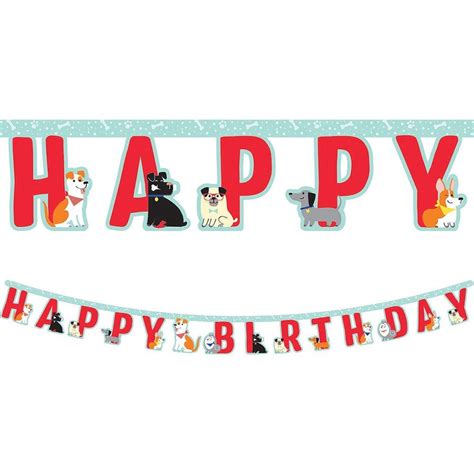 Dog Happy Birthday Banner Dog Pawty Dog Decor Puppy Party - Etsy