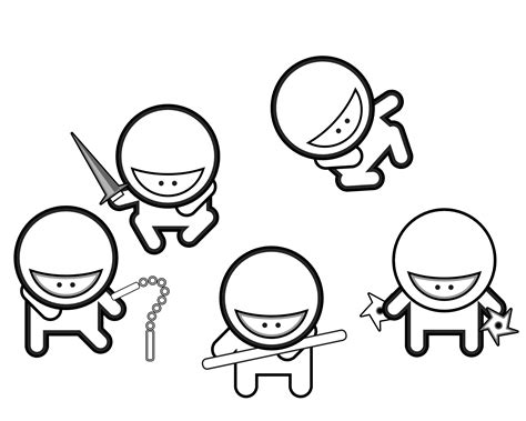 Ninja Kids Coloring Coloring Pages