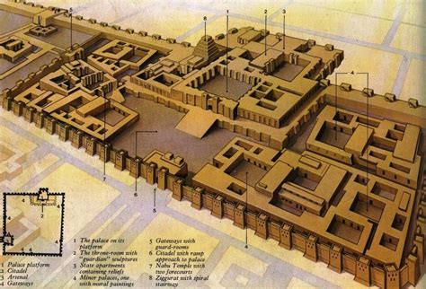 ANCIENT NEAR EAST ARCHITECTURE, 2000-540 BC - restored view of Palace ...