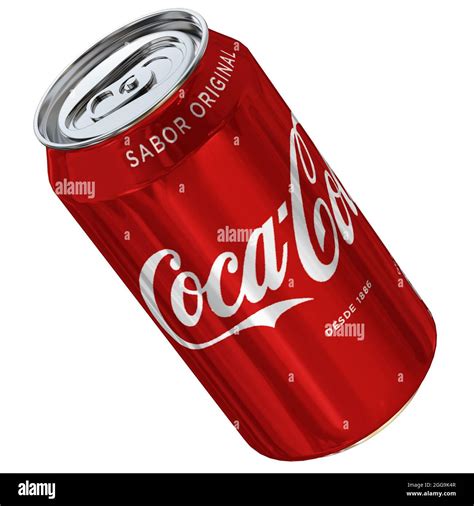 coca cola can 3D model render with white background Stock Photo - Alamy