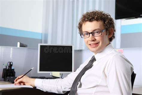 Business Man Working at Office Stock Image - Image of handsome, manager ...