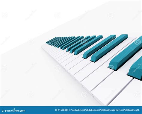 Blue Piano Keyboard Rendered Stock Illustration - Illustration of ...