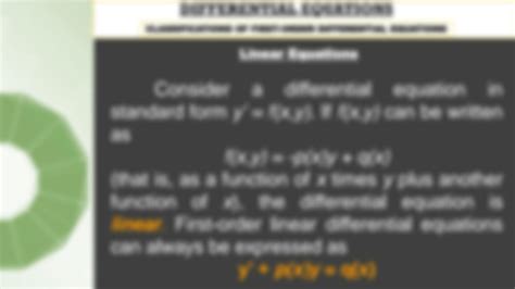 SOLUTION: Classifications of first order differential equations - Studypool