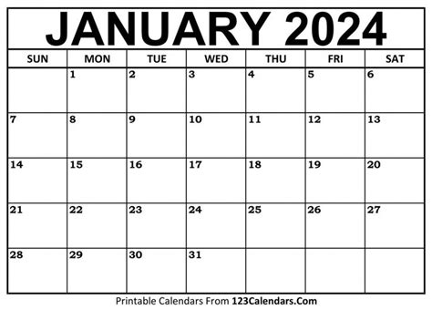 January 2024 Calendar Printable Free Download | Calendar printables ...