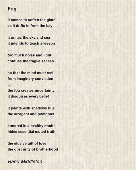 Fog - Fog Poem by Barry Middleton