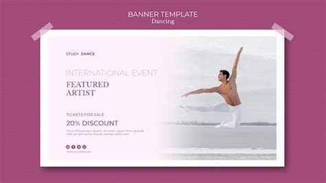 Free PSD | Dancing school banner template featured artist