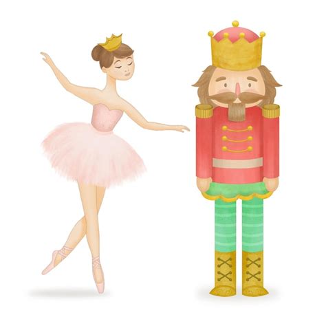 Premium Vector | Beautiful nutcracker ballet characters hand painted