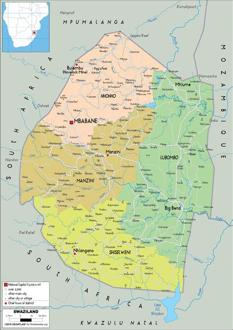 Eswatini (Swaziland) Map (Political) - Worldometer