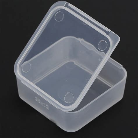 5Pcs/lot With Lid Small Square Plastic Clear Transparent Collection ...