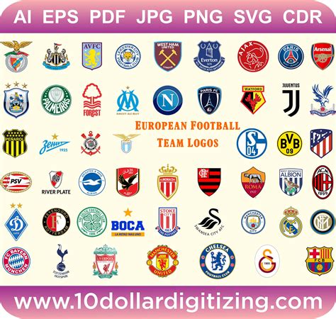 European football league teams vector european football club