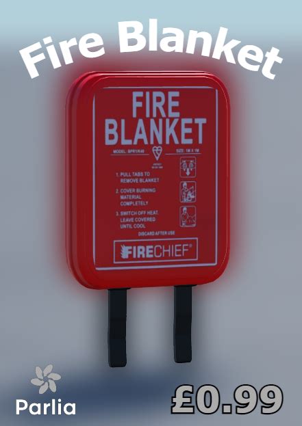 FIRE BLANKET – Realistic fire blanket for kitchens – Clearly Development