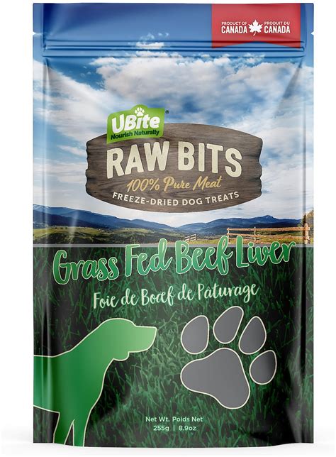 UBITE Raw Bits Grass Fed Beef Liver Freeze-Dried Dog Treats, 255-gram ...