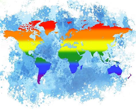 Rainbow Map on Splashes Mixed Media by Masha Batkova - Fine Art America