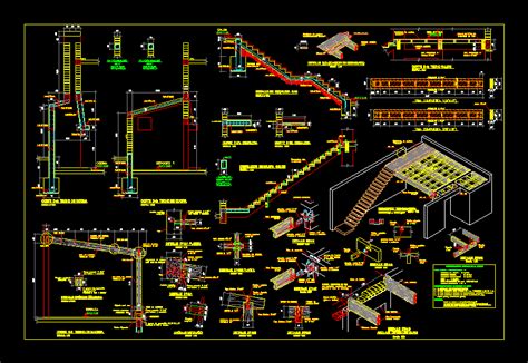 Details Structure Wood Staircase DWG Detail for AutoCAD • Designs CAD