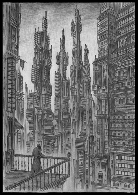 teckning | Dystopia, Invisible cities, Sci fi architecture