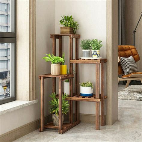 Tall Indoor Corner Plant Stand Flower Pot Shelf Rack Bonsai Window ...