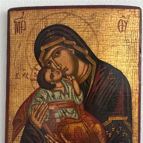 Byzantine icon, orthodox icon, Holly Virgin Mary with baby Jesus,Greek ...