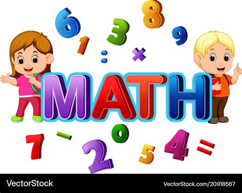 Font design for word math with student Royalty Free Vector