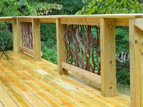 Cable Railing and Branch Handrail Idea | Deck Railing Ideas