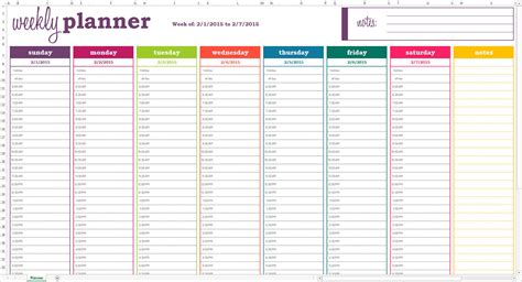 Weekly Planner Template Excel ~ Excel Templates