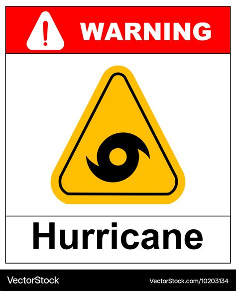 Hurricane warning sign Royalty Free Vector Image