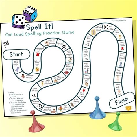 Spelling Practice Printable Board Game (Free) - Literacy Learn